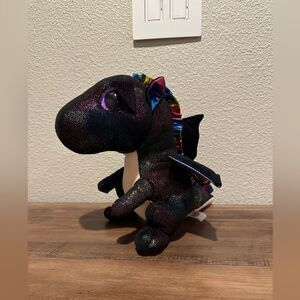 NWOT TY Beanie Boo Anora the Black Rainbow Dragon